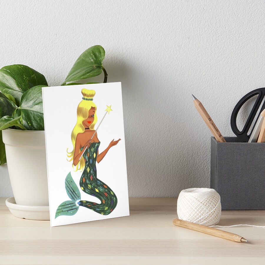 "1951 Chicken of the Sea Canned Tuna Mermaid Mascot" Art Board Print by