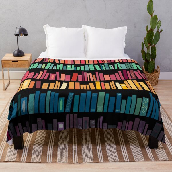 Colorful Library Throw Blanket