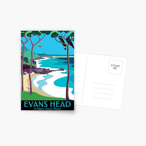 Item preview, Evans Head Vintage Style Travel Art - Near Byron Bay, Australia designed and sold by Jazznote.