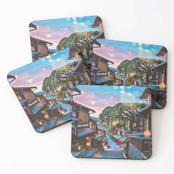 Item preview, Scenic Romantic Kyoto Ninenzaka Sannenzaka Higashiyama District atmospheric evening stroll through Japan's historic streets - Bokeh Light Leaks Artwork designed and sold by Cawaiico.