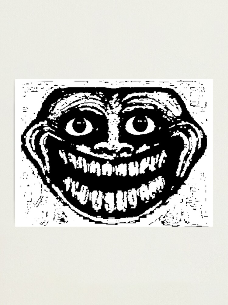 Creepy happy troll face | Photographic Print