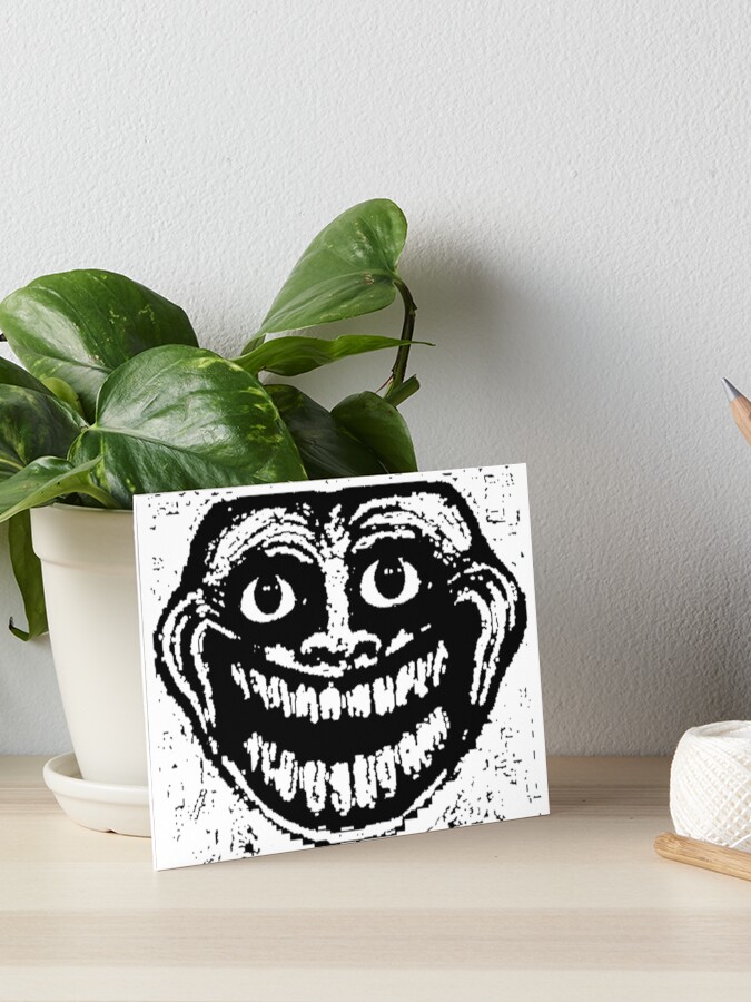 Creepy happy troll face | Greeting Card