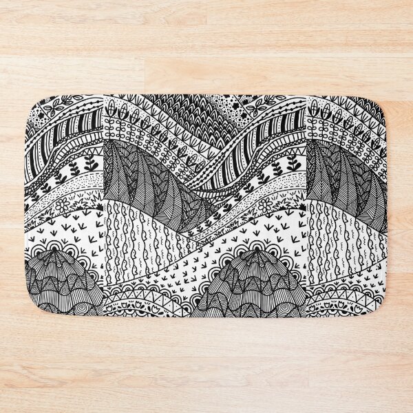 Item preview, zentangle black and white mountain designed and sold by Tina-studio.