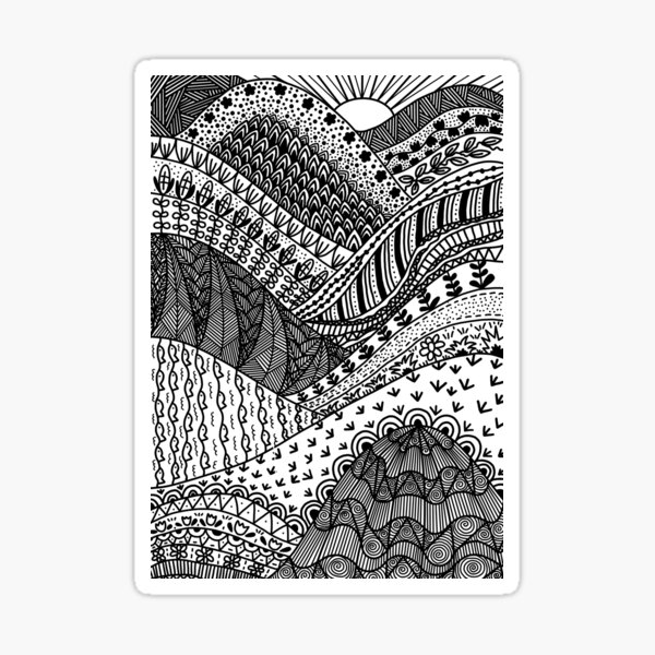 Patterns on Patagonia / Black and White Mountain Drawing / Abstract  Mountain Landscape Leggings by Laura Maxwell