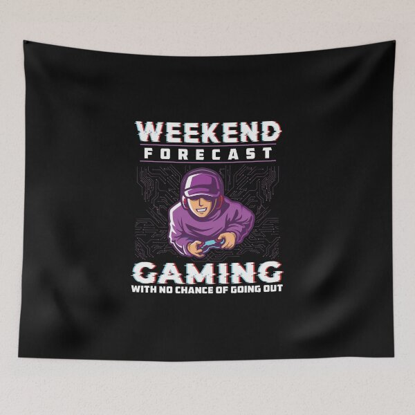 Artikelvorschau, Wochenendprognose Gaming Lustiger Computerfreak für Online-Gamer entworfen und verkauft von StrongShirts.