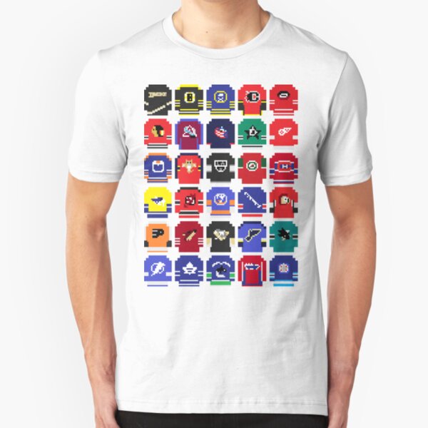 8-Bit Hockey Jerseys Slim Fit T-Shirt