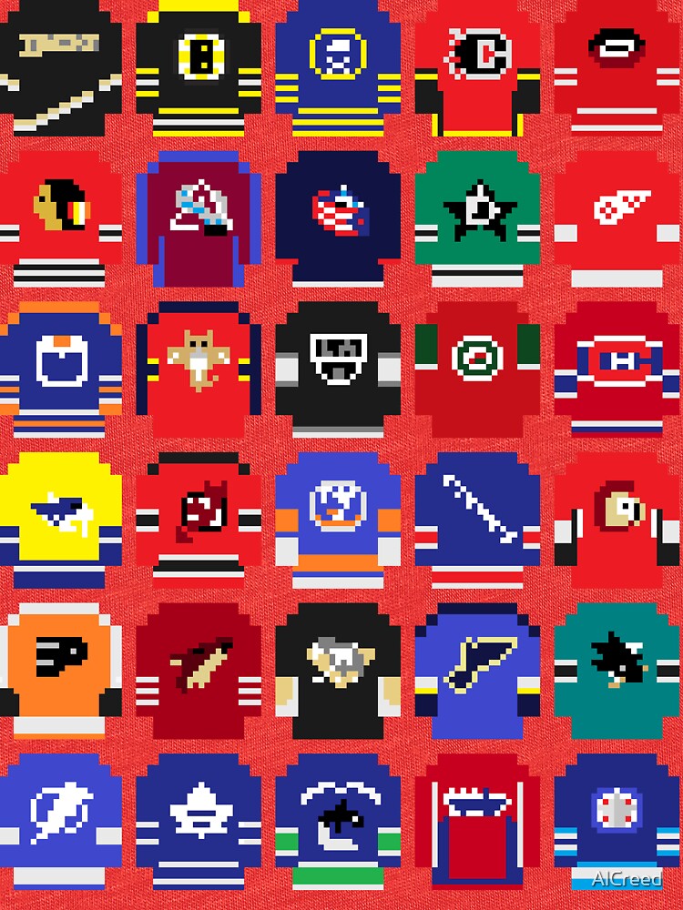 "8Bit Hockey Jerseys" Tshirt by AlCreed Redbubble