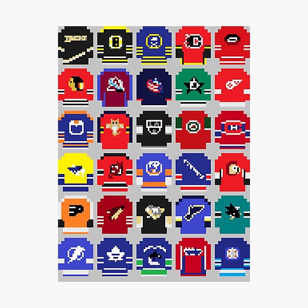 "8Bit Hockey Jerseys" Photographic Print for Sale by AlCreed Redbubble