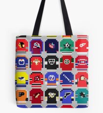 8-Bit Hockey Jerseys Tote Bag