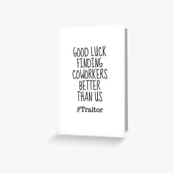 A5 Traitor Definition Card: Coworker Card Funny Coworker 