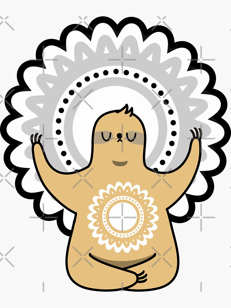&ldquo;meditating sloth&rdquo; Sticker for Sale by hellohappy | Redbubble