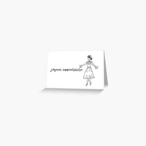 Item preview, French birthday card with text in french (carte d'anniversaire - joyeux anniversaire) designed and sold by Pommallina.