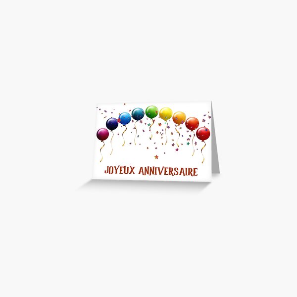 Item preview, French birthday card with text in french (carte d'anniversaire -joyeux anniversaire) designed and sold by Pommallina.