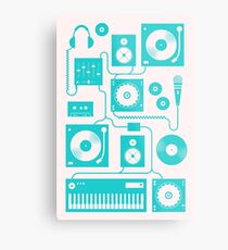 Four To The Floor - Teal Metal Print