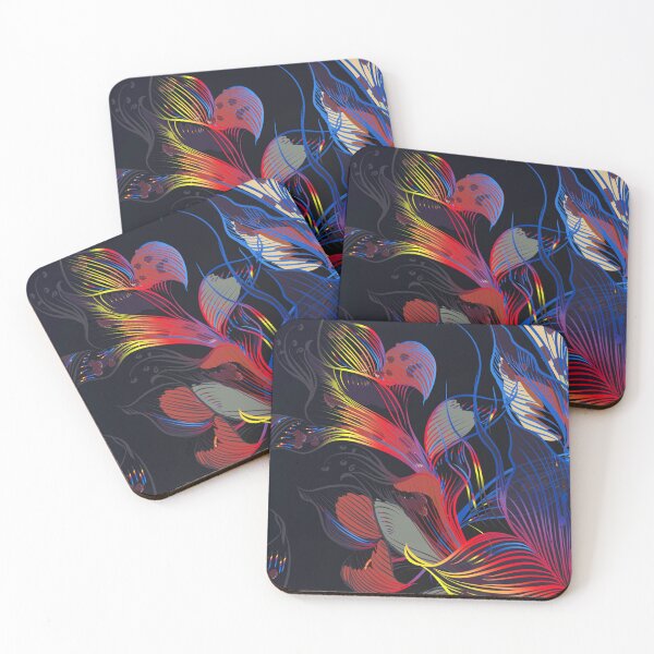 Item preview, Floral Art Blue Red and Yellow  designed and sold by Tshirtstory.