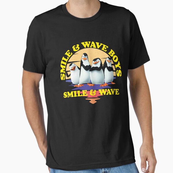 Item preview, Madagascar Penguins Smile And Wave Sunset Text Poster V3 designed and sold by The-Gold-Ferhat.
