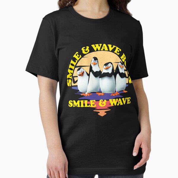 Item preview, Madagascar Penguins Smile And Wave Sunset Text Poster V3 designed and sold by The-Gold-Ferhat.