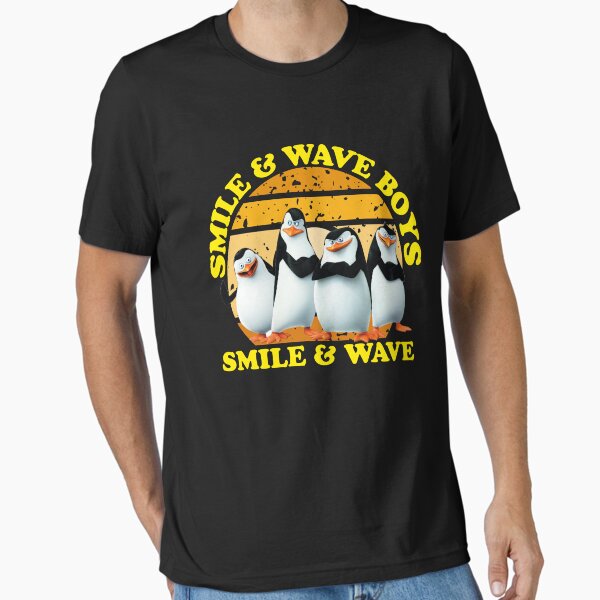 Item preview, Madagascar Penguins Smile And Wave Sunset Text Poster V8 designed and sold by The-Gold-Ferhat.