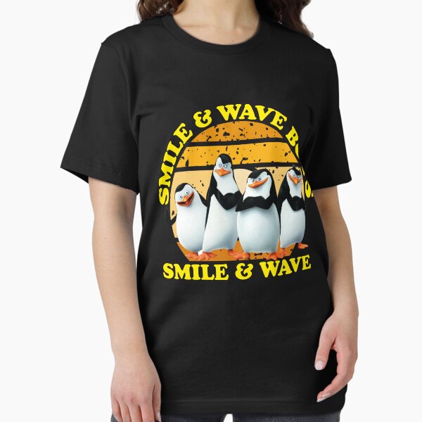 Item preview, Madagascar Penguins Smile And Wave Sunset Text Poster V8 designed and sold by The-Gold-Ferhat.