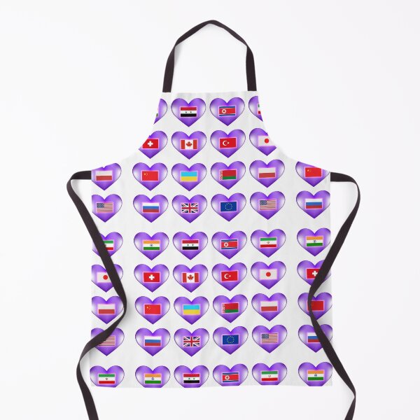 Item preview, Set of flags of different countries of the world on purple hearts with a bright glow. USA, UK, Canada, EU, etc. designed and sold by GAleksS.