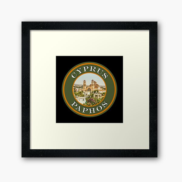 Cyprus Paphos Orthodox Cathedral - Passport Stamps Collection Framed Art Print