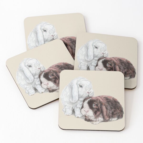 Item preview, Sweet couple pet bunny rabbits designed and sold by Katerina Makarova.