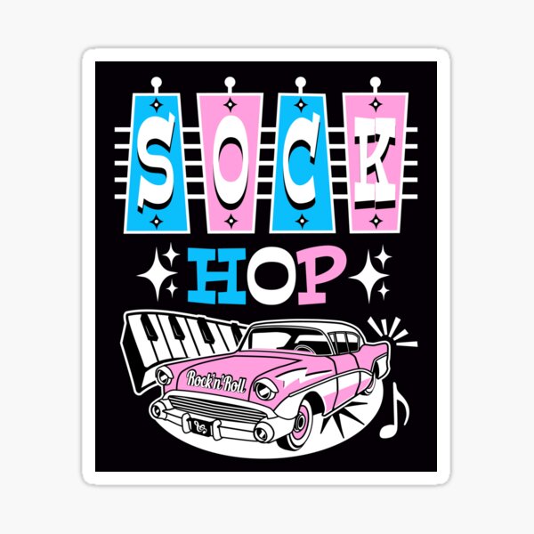 50s Sock Hop Party Rockabilly Rock N Roll Classic Car Sticker for Sale by  MemphisCenter