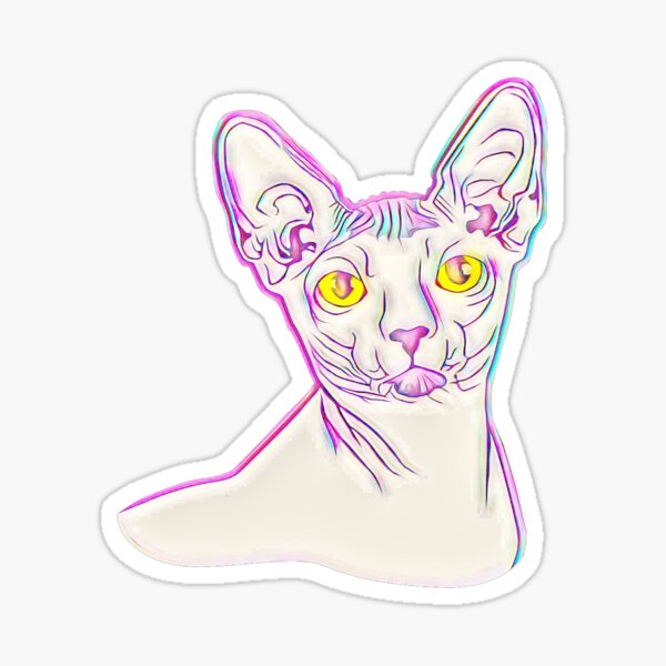 Sphynx Cute Cat Sticker By Beshope Design Redbubble