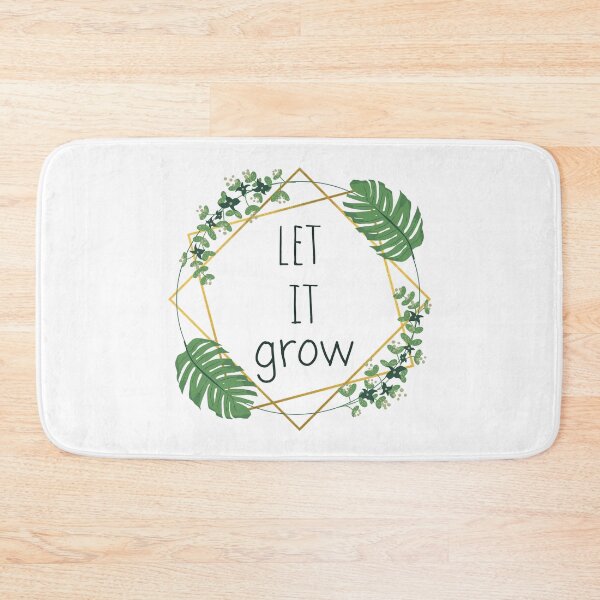 Item preview, Let It Grow Green and Gold Quote Mantra Plant Leaf Flower Design designed and sold by TacoRose.
