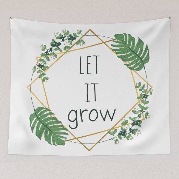 Item preview, Let It Grow Green and Gold Quote Mantra Plant Leaf Flower Design designed and sold by TacoRose.
