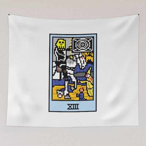 Item preview, Wait, is this pixel art tarot? White - Major Arcana 'Death' (Design for T-shirt, stickers and other accessories) designed and sold by Pixel Waite.