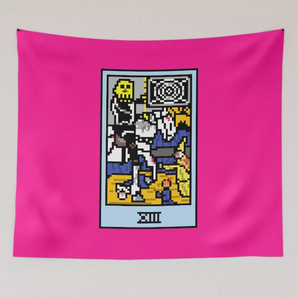Item preview, Wait, is this pixel art tarot? Pink - Major Arcana 'Death' (Design for T-shirt, stickers and other accessories) designed and sold by Pixel Waite.