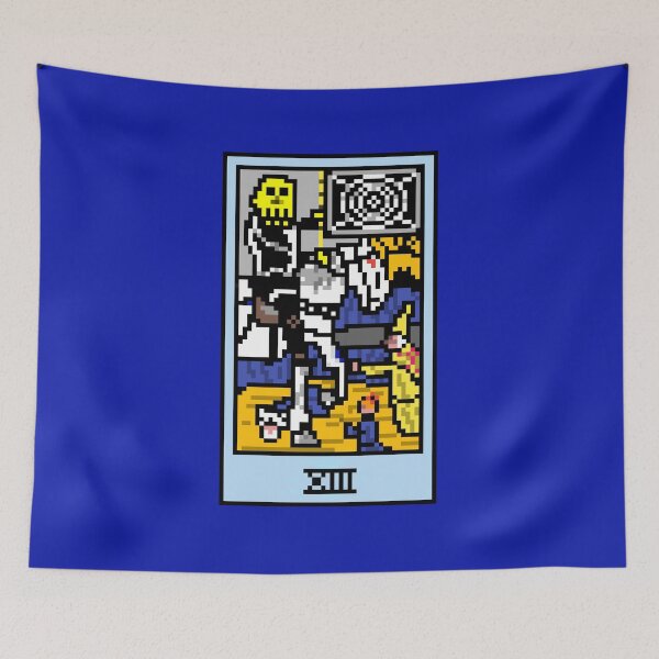 Item preview, Wait, is this pixel art tarot? Blue  - Major Arcana 'Death' (Design for T-shirt, stickers and other accessories) designed and sold by Pixel Waite.