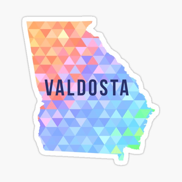 "Valdosta, MultiColored Geometry Pattern State Silhouette