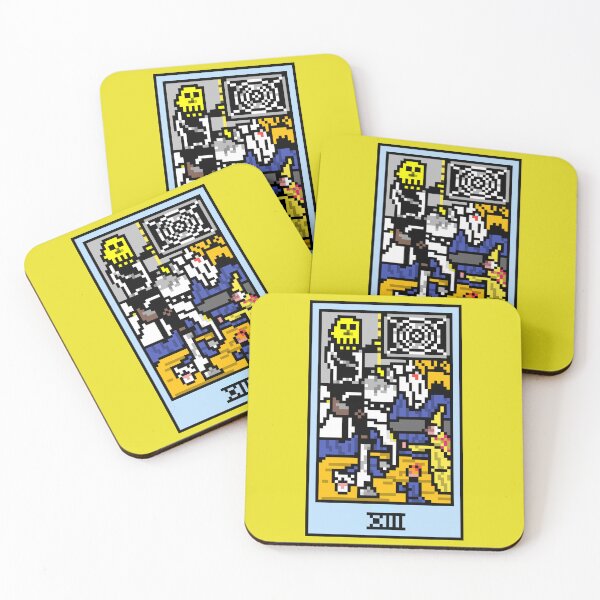 Item preview, Wait, is this pixel art tarot? Yellow - Major Arcana 'Death' (Design for T-shirt, stickers and other accessories) designed and sold by Pixel Waite.