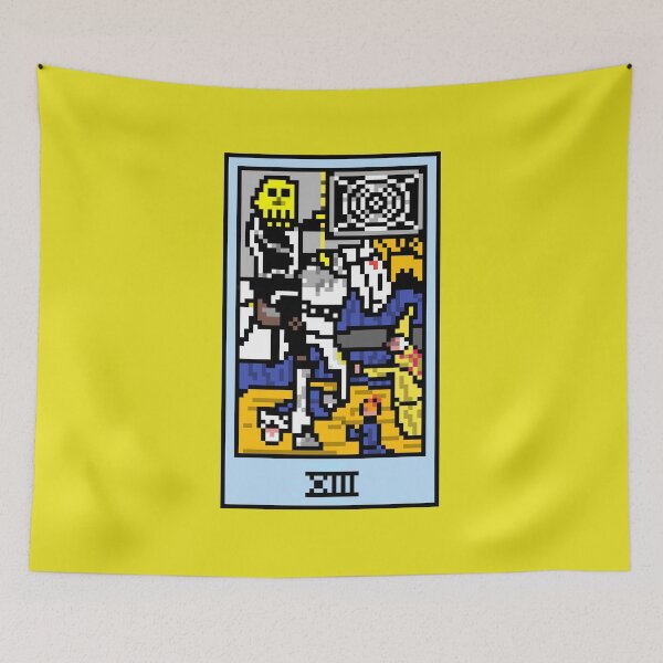 Item preview, Wait, is this pixel art tarot? Yellow - Major Arcana 'Death' (Design for T-shirt, stickers and other accessories) designed and sold by Pixel Waite.