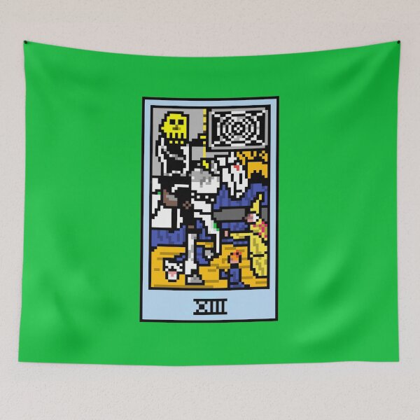 Item preview, Wait, is this pixel art tarot? Green - Major Arcana 'Death' (Design for T-shirt, stickers and other accessories) designed and sold by Pixel Waite.