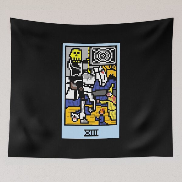 Item preview, Wait, is this pixel art tarot? Black - Major Arcana 'Death' (Design for T-shirt, stickers and other accessories) designed and sold by Pixel Waite.