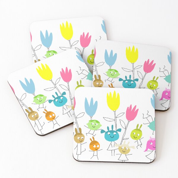 Item preview, Smiling happy kids with flowers designed and sold by evellade.