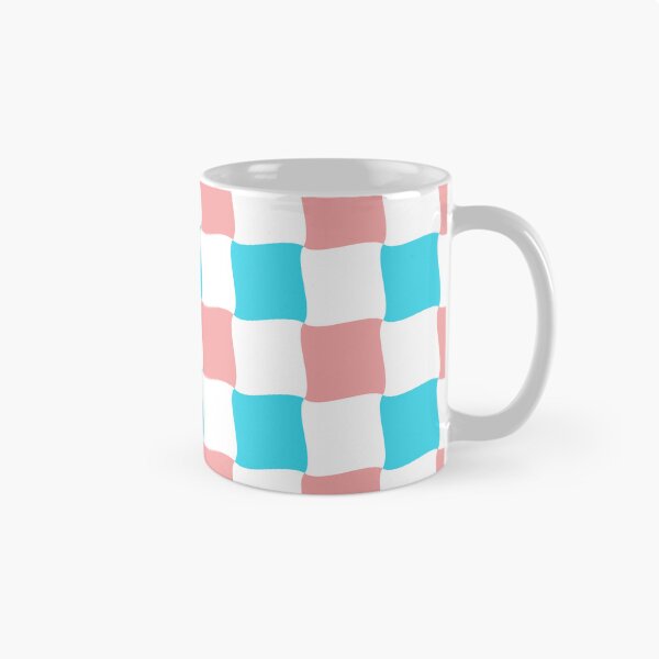 Item preview, Pink, Turquoise and White Wave Diagonal Checked Square Geometric Pattern designed and sold by Moyanana.