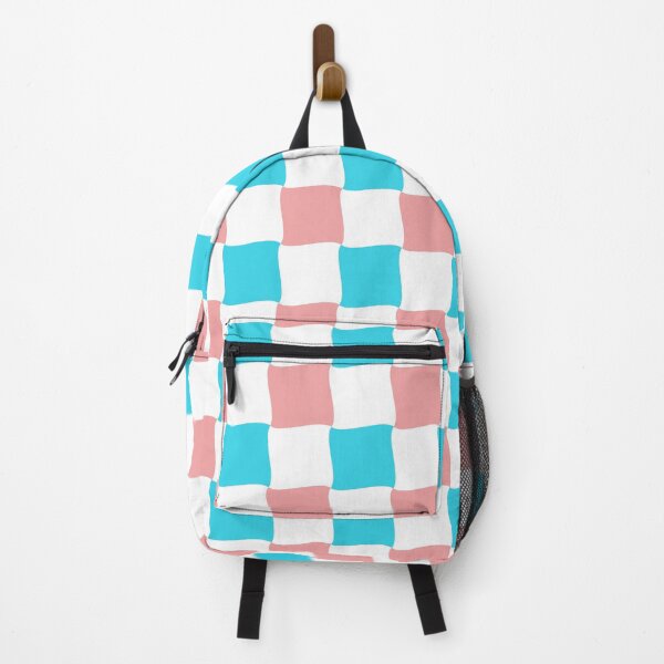 Item preview, Pink, Turquoise and White Wave Diagonal Checked Square Geometric Pattern designed and sold by Moyanana.