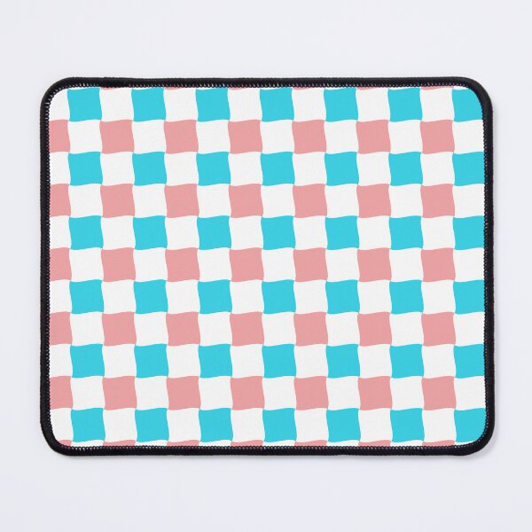 Item preview, Pink, Turquoise and White Wave Diagonal Checked Square Geometric Pattern designed and sold by Moyanana.