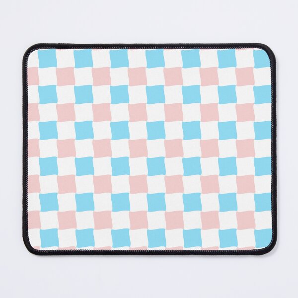 Item preview, Pink, Blue and White Wave Diagonal Checked Square Geometric Pattern designed and sold by Moyanana.