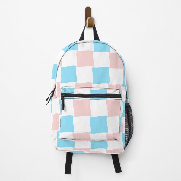 Item preview, Pink, Blue and White Wave Diagonal Checked Square Geometric Pattern designed and sold by Moyanana.