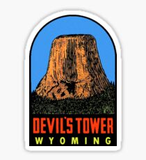 Devils Tower Wyoming Vintage Travel Decal Sticker