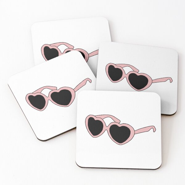 Item preview, Aesthetic pastel pink heart sunglasses designed and sold by Holly-berry-art.