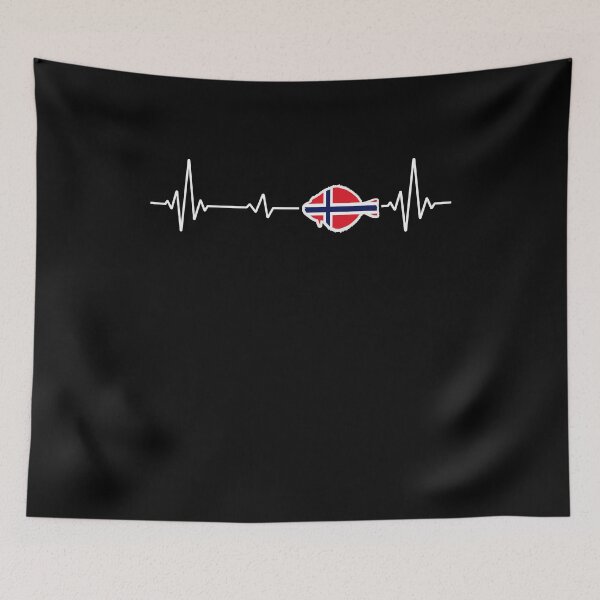 Item preview, Heartbeat Norway halibut fishing designed and sold by Shirt-Designs.
