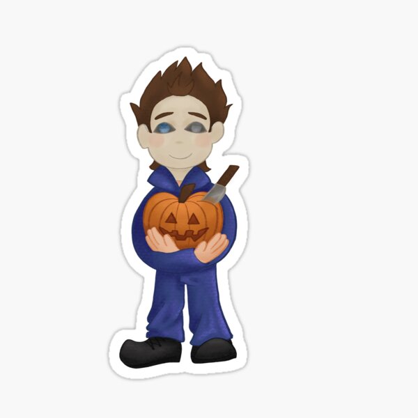 Item preview, Michael Myers Pumpkin Sticker designed and sold by ChippyCho.