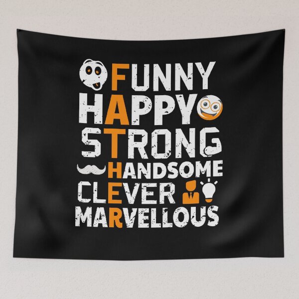 Item preview, Funny Happy Strong Handsome Clever Marvellous Fathers Day designed and sold by Optix.