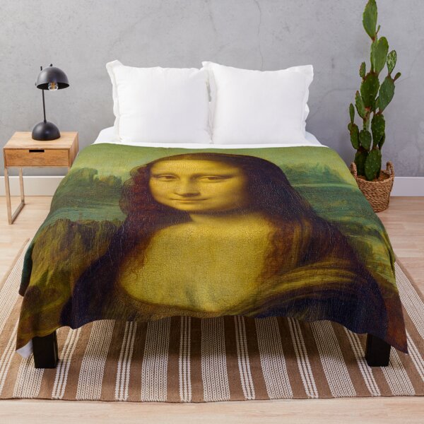 Sherpa Fleece Blanket Mona Lisa buy Leonardo da Vinci, Mona Lisa Smile Blanket, Fireside Throw, Camping Blanket, Van Life, Cozy Throw, Fine Art